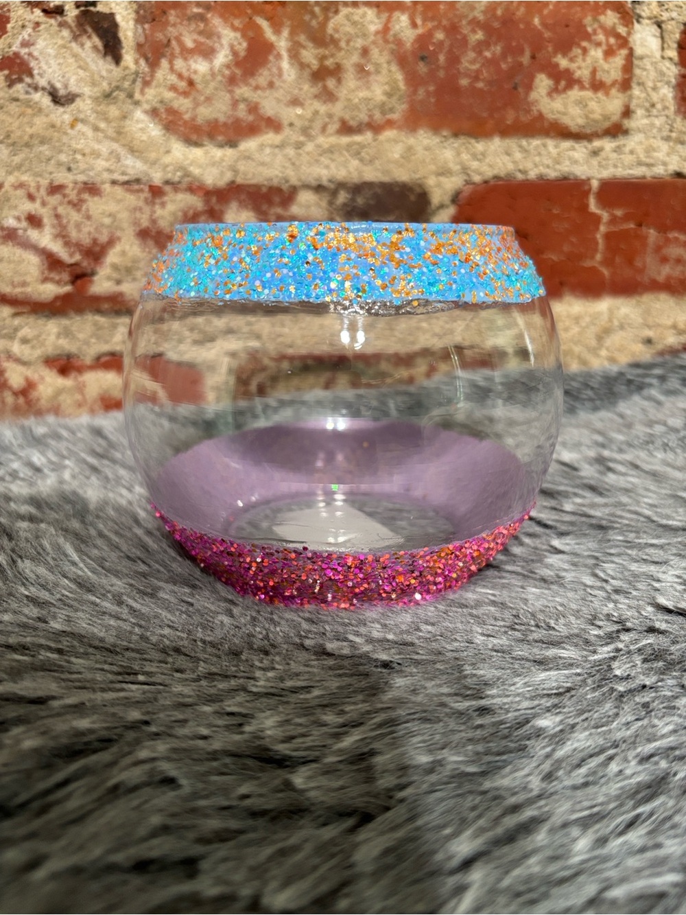 Handmade glitter Accent Bowl - no wash gloss mod podge sealed decorative bowl